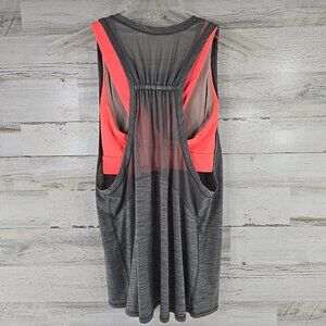 LULULEMON Work The Circuit Tank Heathered Slate / Electric Coral WOMEN'S SIZE 12
